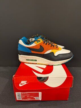 Men's Nike Air Max 1 - Sz 7.5M - Phantom/Black-Green Abyss